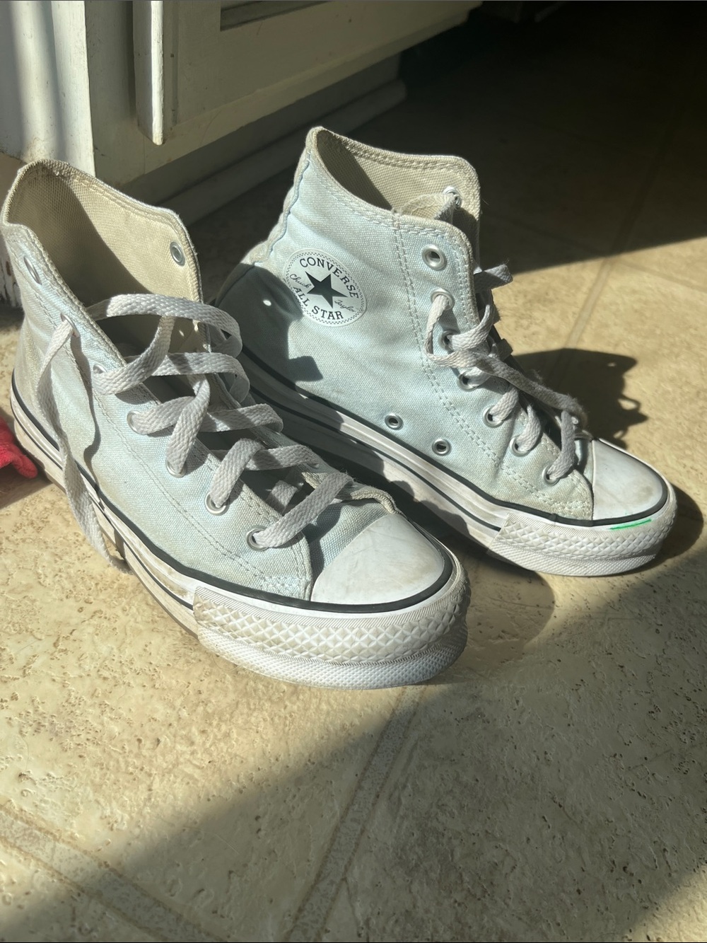 Converse High Top Sneakers - Pale Blue and White